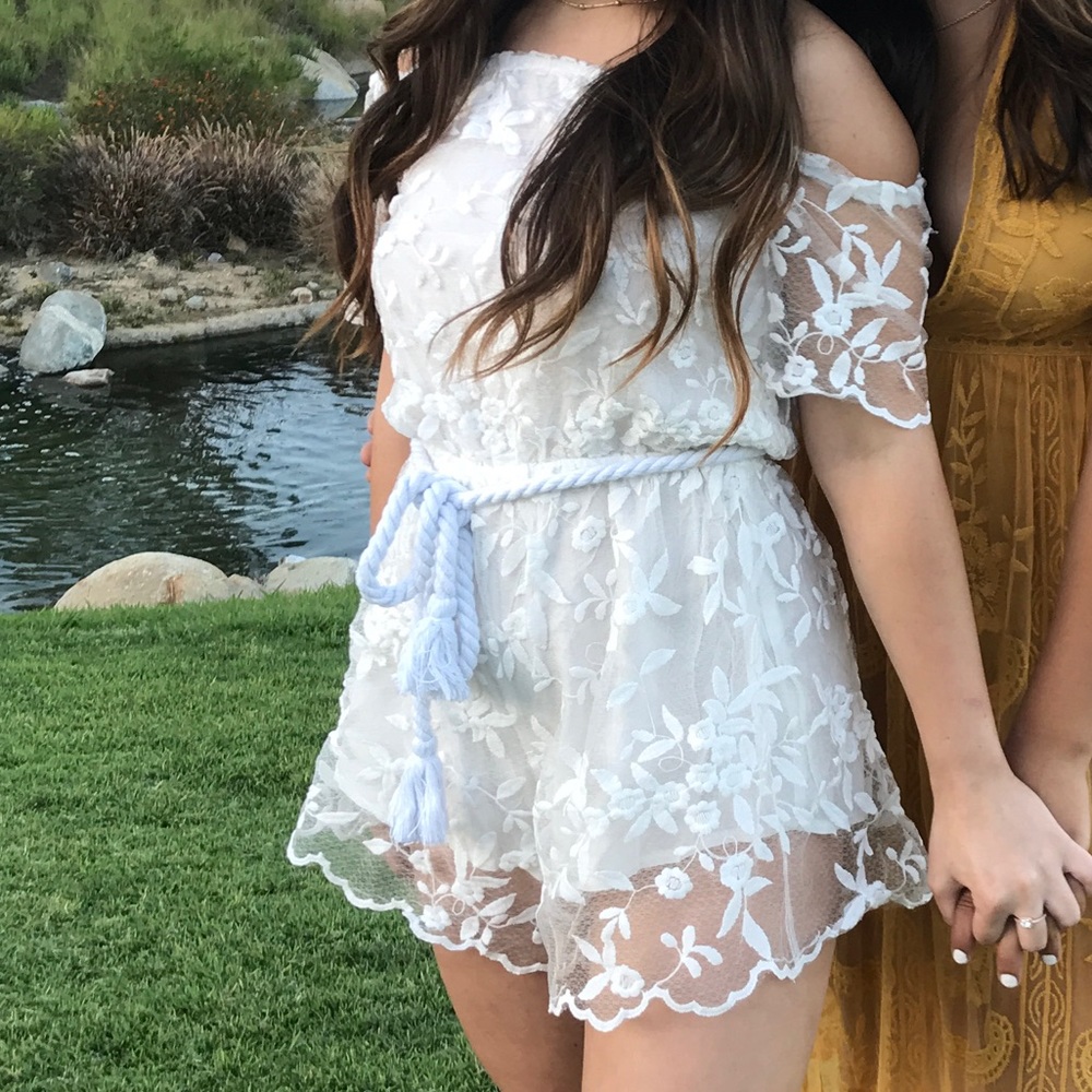 white showpo floral romper